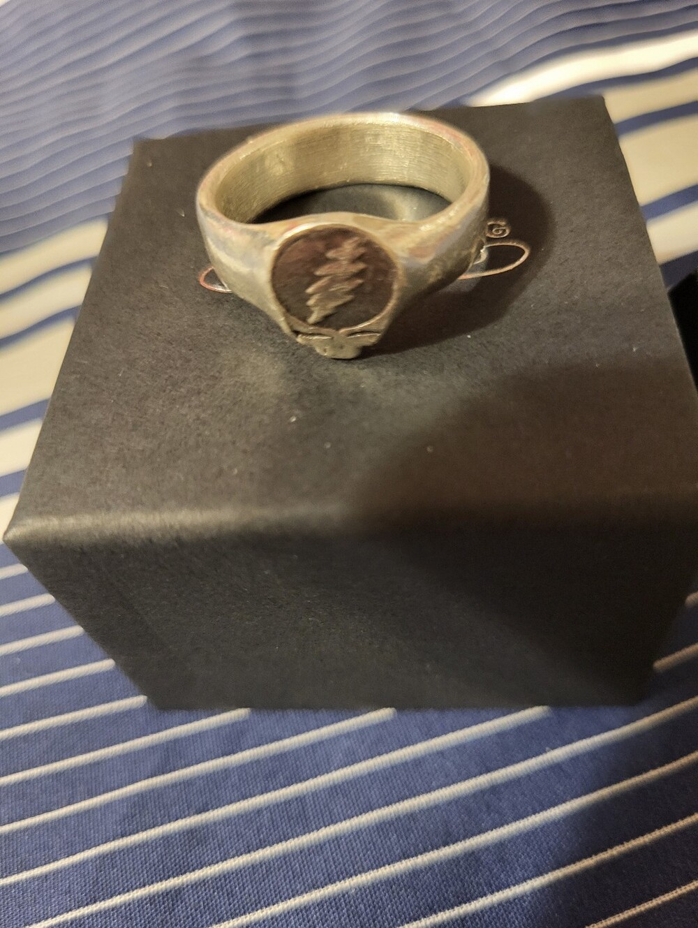 Grateful Dead Steal Your Face Silver Signet Ring Size 13